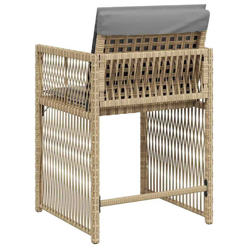 vidaXL 4 db vegyes bézs polyrattan kerti szék párnával