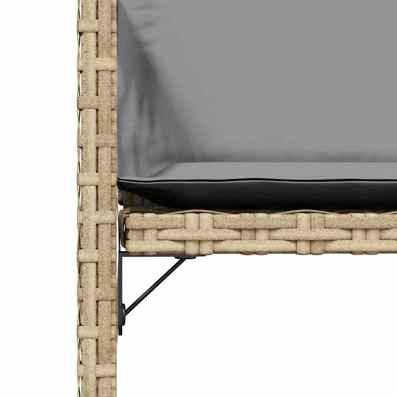 vidaXL 4 db vegyes bézs polyrattan kerti szék párnával