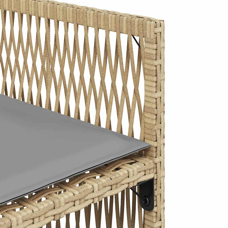vidaXL 4 db vegyes bézs polyrattan kerti szék párnával