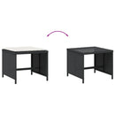 vidaXL 4 db fekete polyrattan kerti szék párnával 41 x 41 x 36 cm