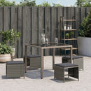 vidaXL 4 db szürke polyrattan kerti szék párnával 41 x 41 x 36 cm