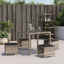 vidaXL 4db világosszürke polyrattan kerti szék párnával 41 x 41 x 36cm