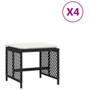 vidaXL 4 db fekete polyrattan kerti szék párnával 41 x 41 x 36 cm