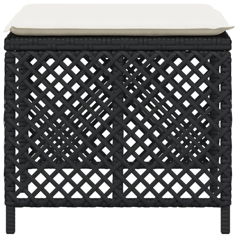 vidaXL 4 db fekete polyrattan kerti szék párnával 41 x 41 x 36 cm