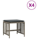 vidaXL 4 db szürke polyrattan kerti szék párnával 41 x 41 x 36 cm
