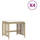 vidaXL 4 db bézs polyrattan kerti szék párnával 41 x 41 x 36 cm