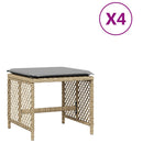 vidaXL 4 db vegyes bézs polyrattan kerti szék párnával 41 x 41 x 36 cm