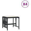 vidaXL 4 db fekete polyrattan kerti szék párnával 41 x 41 x 36 cm