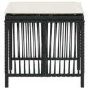 vidaXL 4 db fekete polyrattan kerti szék párnával 41 x 41 x 36 cm