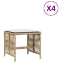vidaXL 4 db bézs polyrattan kerti szék párnával 41 x 41 x 36 cm