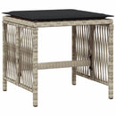 vidaXL 4db világosszürke polyrattan kerti szék párnával 41 x 41 x 36cm