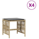 vidaXL 4 db vegyes bézs polyrattan kerti szék párnával 41 x 41 x 36 cm