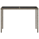 vidaXL szürke polyrattan üveglapos kerti asztal 115x54x74 cm