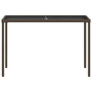 vidaXL barna polyrattan üveglapos kerti asztal 115x54x74 cm