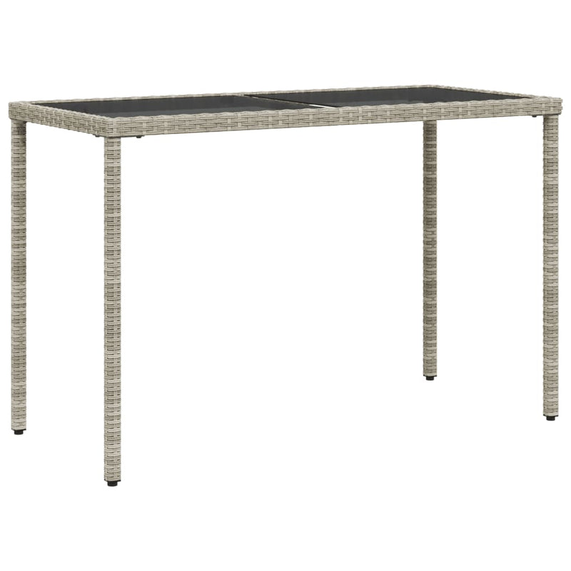 vidaXL szürke polyrattan üveglapos kerti asztal 115x54x74 cm