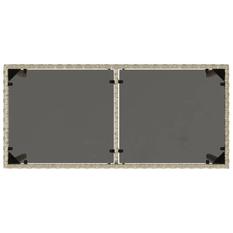 vidaXL szürke polyrattan üveglapos kerti asztal 115x54x74 cm