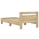 vidaXL sonoma tölgy színű fejtámlás ágykeret matrac nélkül 100x200 cm