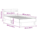 vidaXL sonoma tölgy színű fejtámlás ágykeret matrac nélkül 100x200 cm