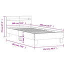 vidaXL szürke sonoma színű szerelt fa ágykeret fejtámlával 100x200 cm
