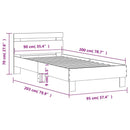 vidaXL fehér szerelt fa ágykeret fejtámlával 90 x 200 cm