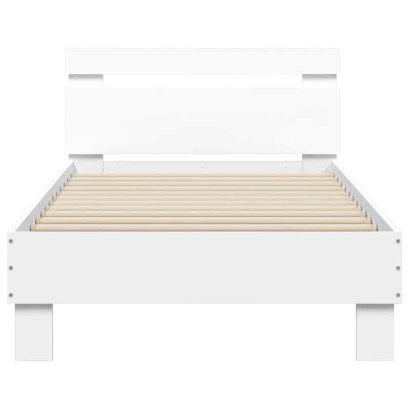 vidaXL fehér szerelt fa ágykeret fejtámlával 90 x 190 cm