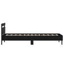 vidaXL fekete szövet ágykeret fiókokkal 75x190 cm