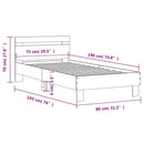 vidaXL fekete szövet ágykeret fiókokkal 75x190 cm