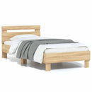 vidaXL sonoma tölgy színű fejtámlás ágykeret matrac nélkül 75 x 190 cm