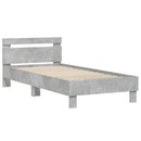 vidaXL betonszürke szövet ágykeret fejtámlával 75 x 190 cm