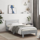 vidaXL betonszürke szövet ágykeret fejtámlával 75 x 190 cm