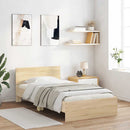 vidaXL sonoma tölgy színű fejtámlás ágykeret matrac nélkül 100x200 cm