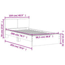 vidaXL füstös tölgyszínű szerelt fa ágykeret fejtámlával 100 x 200 cm