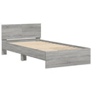 vidaXL szürke sonoma színű szerelt fa ágykeret fejtámlával 100x200 cm