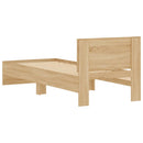 vidaXL sonoma tölgy színű fejtámlás ágykeret matrac nélkül 90 x 190 cm
