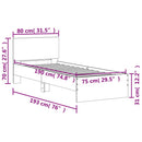 vidaXL fehér szövet ágykeret fejtámlával 75x190 cm