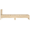 vidaXL sonoma tölgy színű fejtámlás ágykeret matrac nélkül 75 x 190 cm