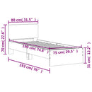 vidaXL sonoma tölgy színű fejtámlás ágykeret matrac nélkül 75 x 190 cm