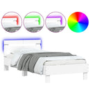 vidaXL fehér ágykeret fejtámlával és LED-világítással 100 x 200 cm