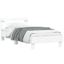 vidaXL fehér ágykeret fejtámlával és LED-világítással 100 x 200 cm