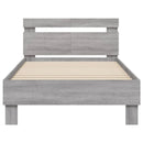 vidaXL szürke sonoma ágykeret fejtámlával és LED-ekkel 100 x 200 cm