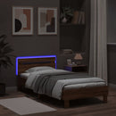 vidaXL barna tölgy színű ágykeret fejtámlával és LED-ekkel 100x200 cm
