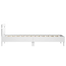 vidaXL fehér ágykeret fejtámlával és LED-világítással 90 x 200 cm