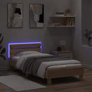 vidaXL sonoma tölgy színű ágykeret fejtámlával és LED-ekkel 90x200 cm