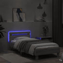 vidaXL szürke sonoma színű ágykeret fejtámlával és LED-ekkel 90x200 cm