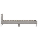 vidaXL szürke sonoma színű ágykeret fejtámlával és LED-ekkel 90x200 cm