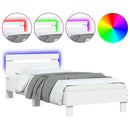 vidaXL fehér ágykeret fejtámlával és LED-világítással 90 x 190 cm