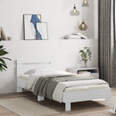 vidaXL fehér ágykeret fejtámlával és LED-világítással 90 x 190 cm