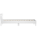 vidaXL fehér ágykeret fejtámlával és LED-világítással 90 x 190 cm
