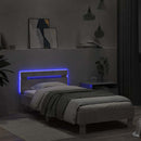 vidaXL betonszürke ágykeret fejtámlával és LED-világítással 90x190 cm