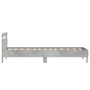 vidaXL betonszürke ágykeret fejtámlával és LED-világítással 90x190 cm